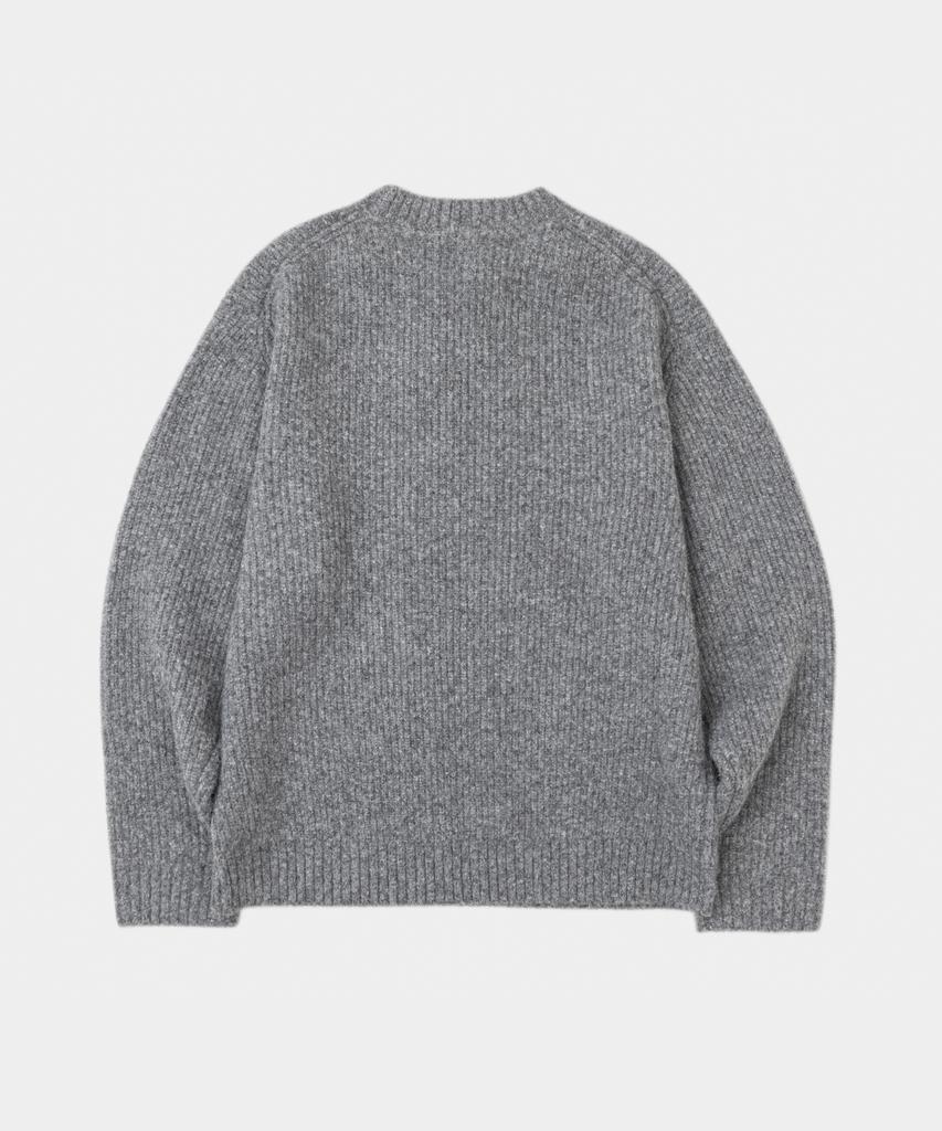 LETTERCOMO Heavy Rush Wool Round Knit Grey