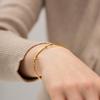 2025 New product trend Internet celebrity INS style design 18K gold stainless steel non-fading round bead opening bracelet