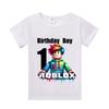 New Roblox Children T Shirts Cartoon Birthday Number Graphic T-shirts Boys Girls Casual Short Sleeves Tops Summer Kids Clothing