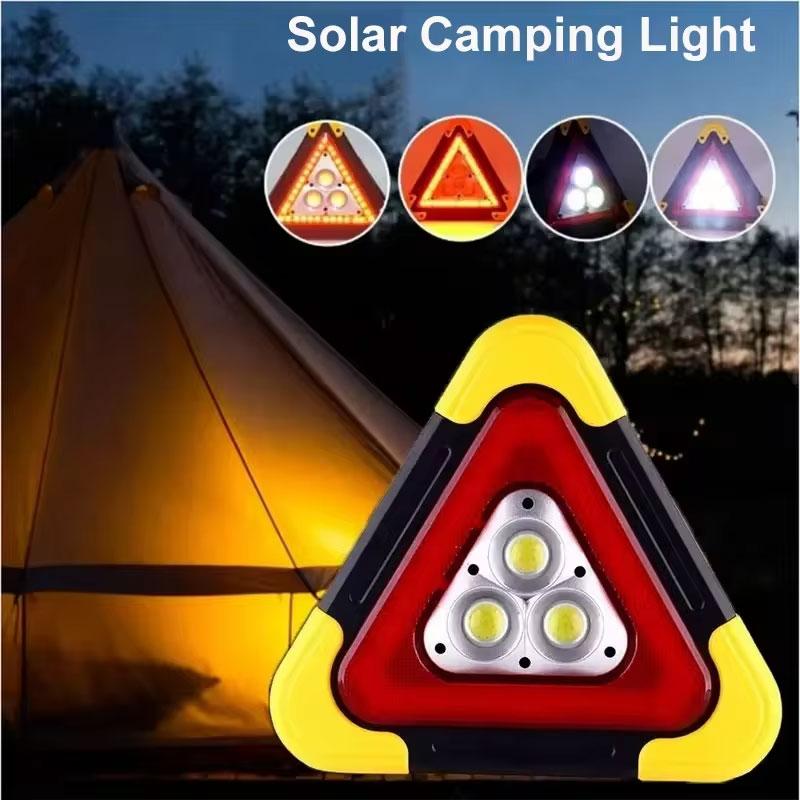 3 In 1 Solar Emergency Triangular Warning Light Safety Breakdown Alarm Lamp Portable Solar Light For Camping Working