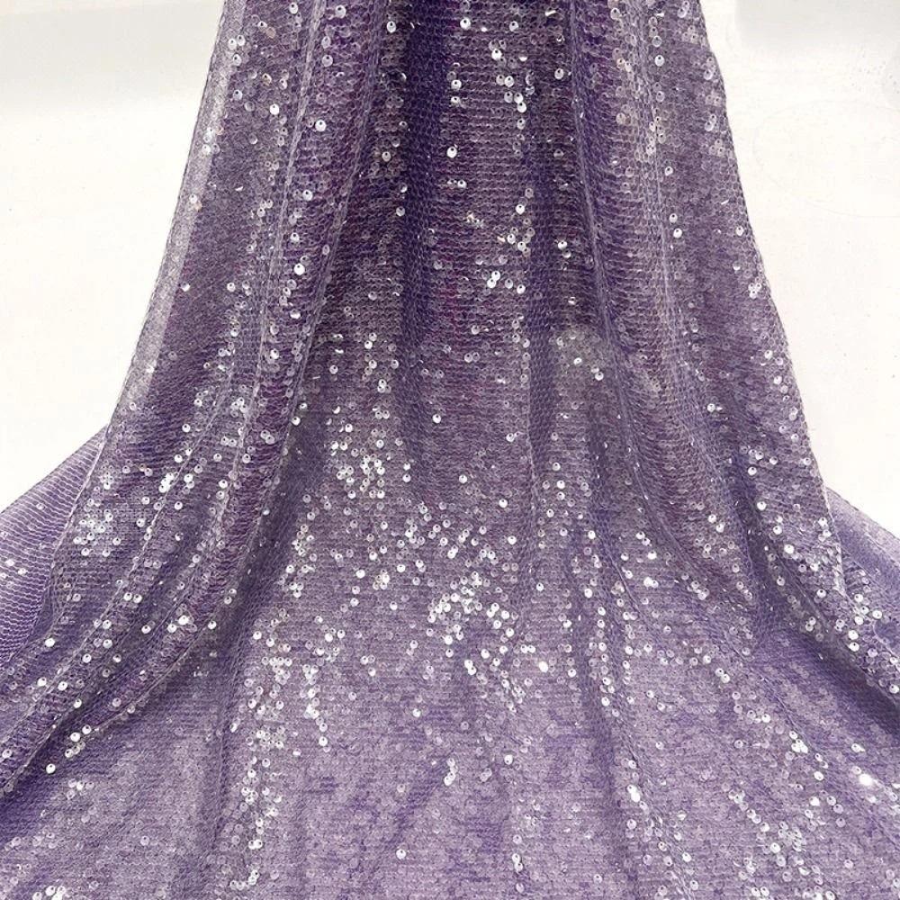 DIY 5mm Dense Glitter Fabric Sequin Embroidered Mesh Sparkle Fabric Bead Lace Material Stage Costumes
