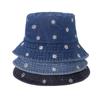 Popular Little Daisy Embroidered Cotton Summer Jeans Bucket Hat Cap For Women Spring Fisherman Hat Outdoor Travel Sunshade Gift
