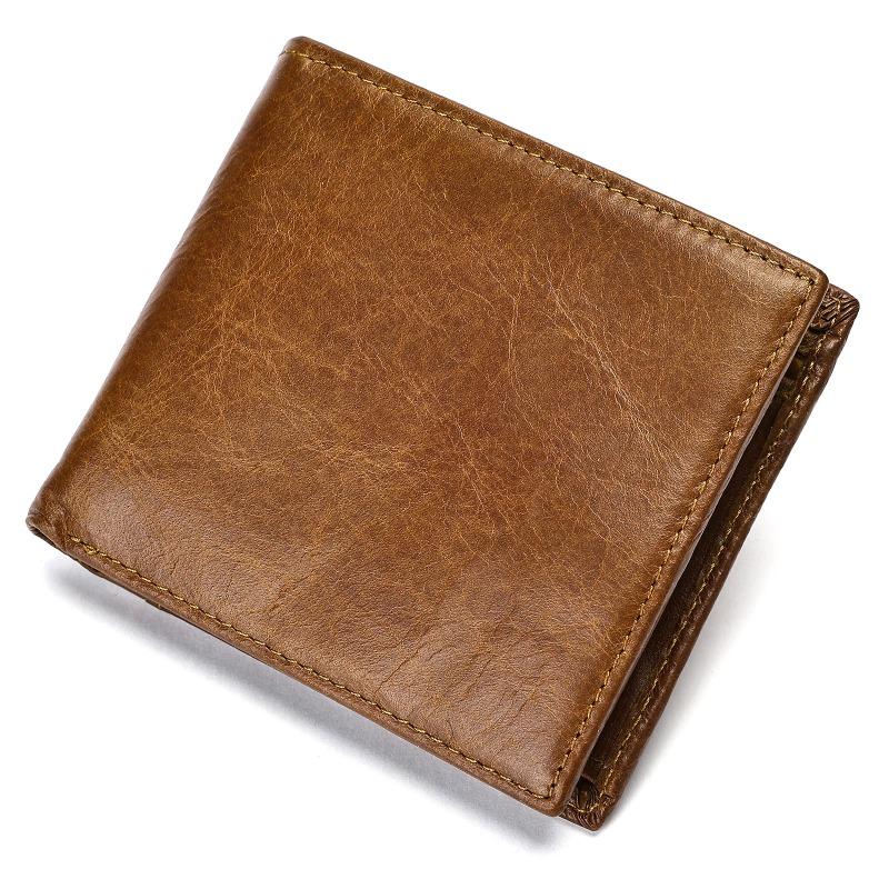 Leather Men's Wallet Vintage Premium Sense Cassette Handmade Top Layer Cowhide Men's Wallet Bag