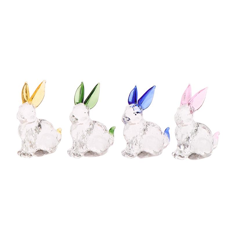 Kaninchen Glas Tier Hase Statue Figuren Garten Miniatur Ornament