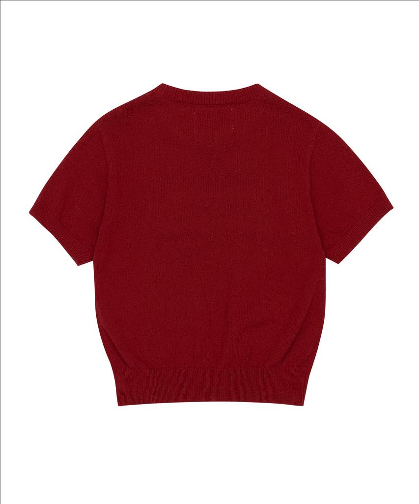 AMES-WORLDWIDE Hairy Logo Short Sleeve Knit Red