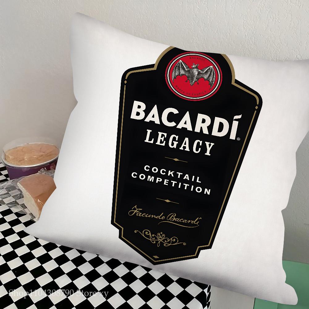 Liquor B-Bacardi-I Pillow Case Square Pillow Bedroom Sofa Leisure Comfort Cushion Car Living Room Home Decoration
