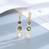 Silver Color Drop Earrings for Women Abalone Shell Vintage Jewelry Wedding Engagement Hoop Earrings Gifts