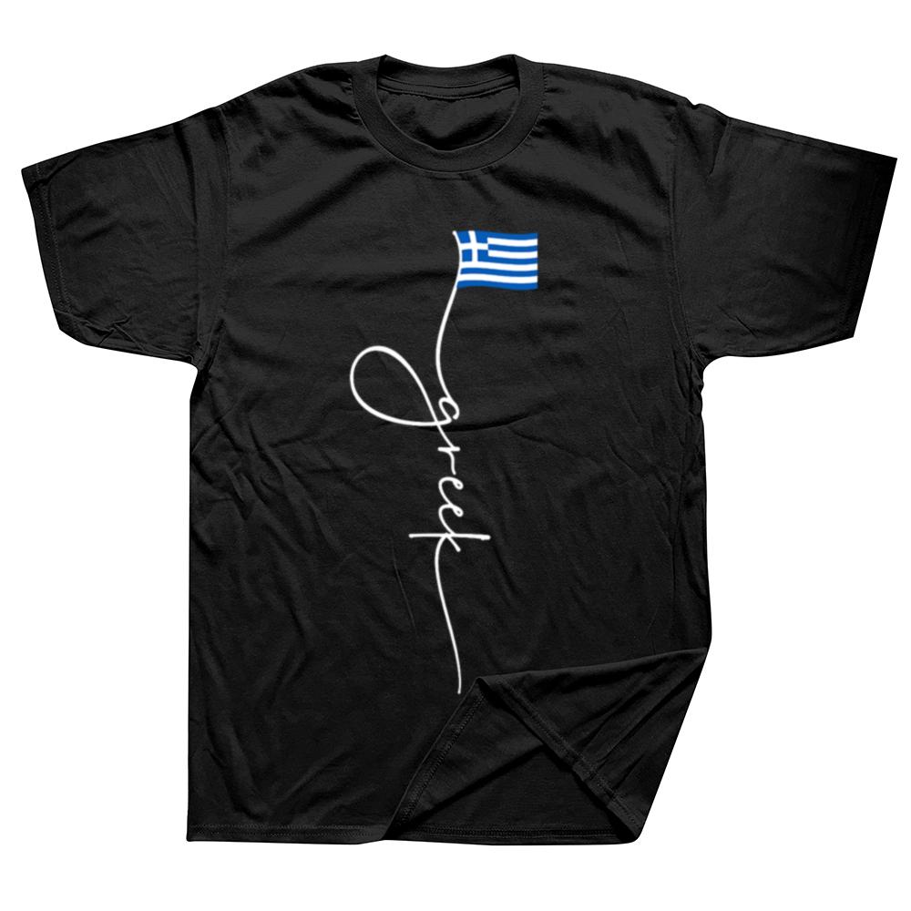 Funny Greece Signature Greek Flag T Shirts Summer Graphic Cotton Streetwear Short Sleeve Birthday Gifts Tshirt Mens Clothing