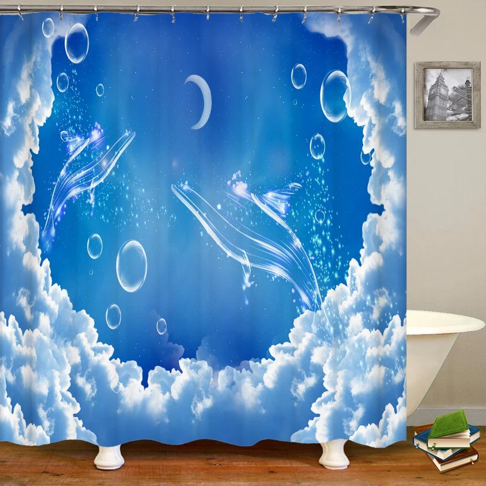 1 Pcs Shower Curtain Various Seaside Sunny Beach Scenery Bathroom Curtain Polyester Fabric Waterproof Home Decoration Curtain