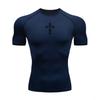 Summer Sweat-Absorbent Jogging Cycling Outdoor Men's Sports Compression T-shirt Gym Running Speed Drying Short Sleeved Casual Top