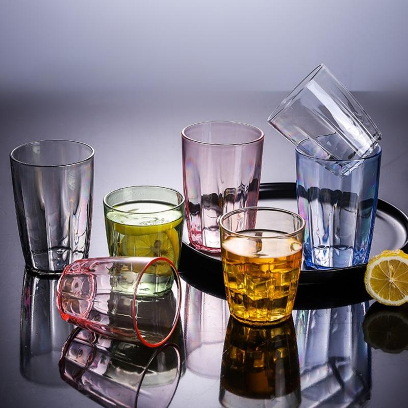Shatterproof Wine Glass 280ml Unbreakable Water Tumblers Acrylic Drinking Glasses for Bar Party Reusable Drinking Cups