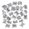 White Gothic Old English Iron On Letter Patches Polyester Thread 2 Inches Badge Embroidery Patches a-Z Border Letters Embroidery