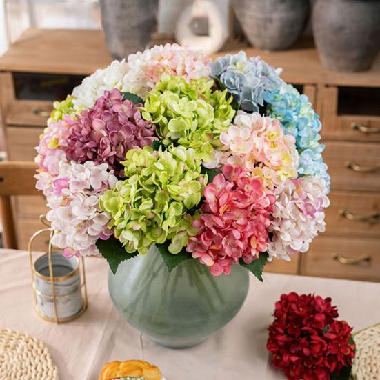 Artificial Hydrangea Flowers Faux Hydrangea Blooms with Stem UV Resistant Artificial Flowers for Outdoors Vase Wedding Bouquets Centerpieces