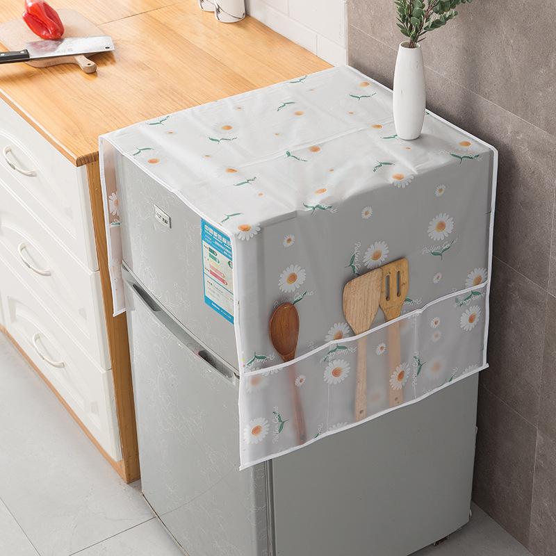 Waterproof Dustproof Refrigerator Cover with Storage Pockets