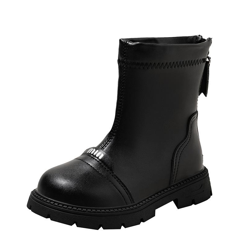 Girls' Boots Autumn and Winter New Style Children's Fashion Short Sleeved Martin Boots Single Boots Princess Boots Stylish Middle-aged Children