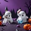 1/2Pcs Halloween Ghost Figurine Mini Cartoon Ghost Statue PVC Sculpture Miniature Ghost Ornament Home Office Desktop Decoration