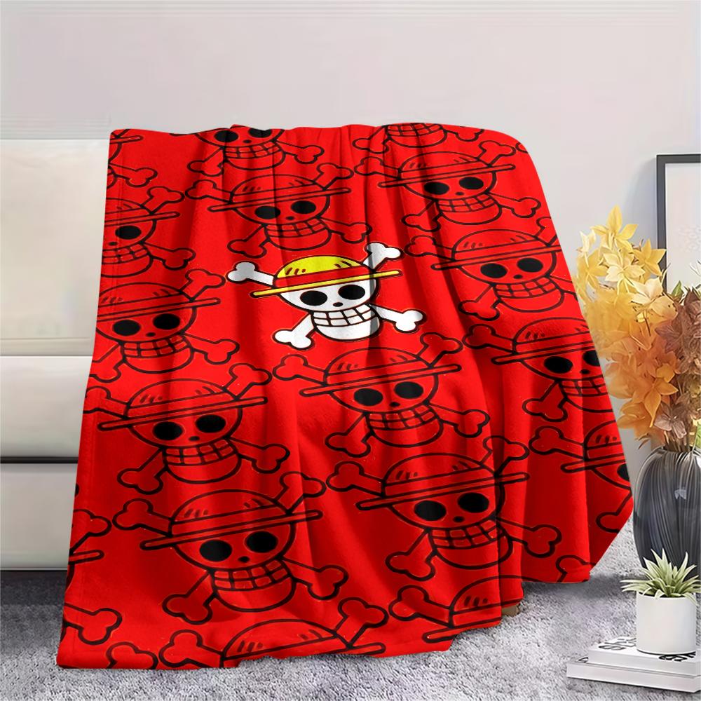 One Piece Character Print Flannel Blanket,High Quality Comfortable for All Seasons,Home Decor,Warmth and Comfort,Perfect for Christmas Gifts