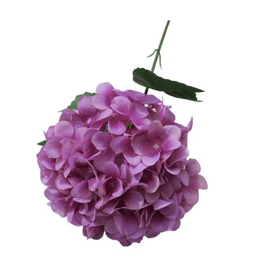 Ekte berøring Kunstig Hortensiablomst 27,5" Full Falsk Hortensiablomst Livaktig Falskt Silke Hortensiaer for DIY Bryllupsbukett Vår Innendørs