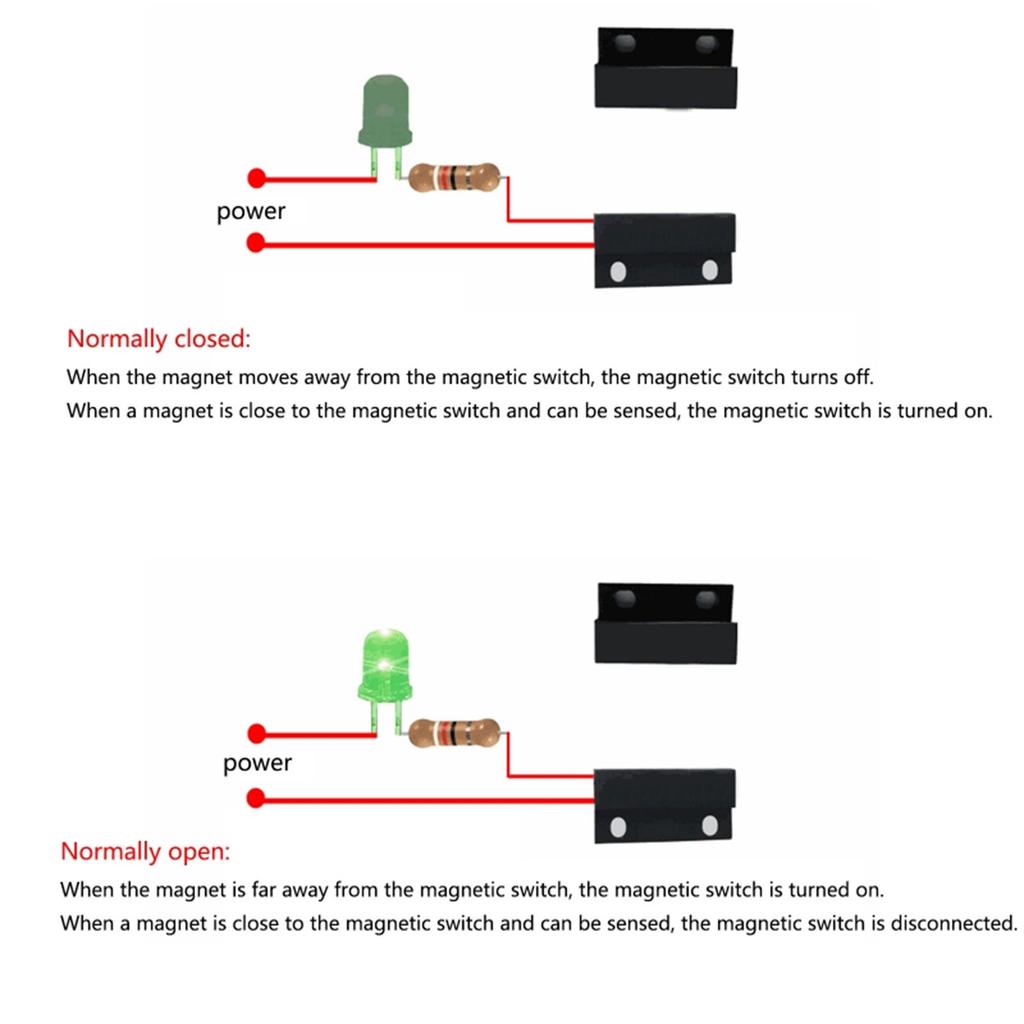 Window Security Contact Switches Surface-Mount NC/NO Door Sensors Detector for Home Security and Burglars Alarm System