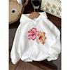 Kleurrijk Bloemenpatroon Bedrukte Dames Herfst en Winter Ronde Hals Hoodie Casual Top met Lange Mouwen Sweatshirt Dameskleding