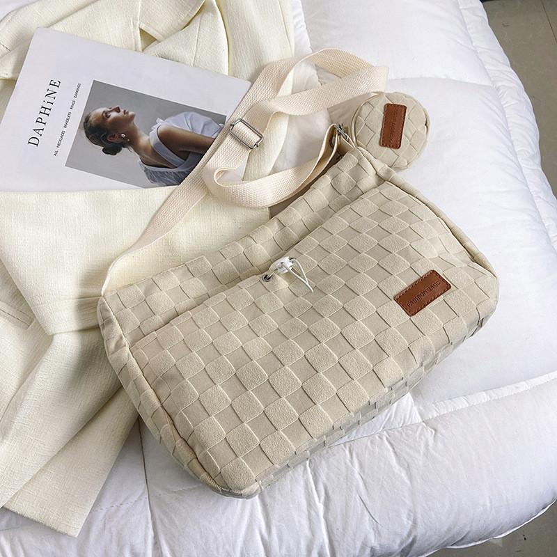 Trendy Canvas Tote Bag Women 2023 Summer New Small Batch Design Large Capacity Fashion Crossbody Bag