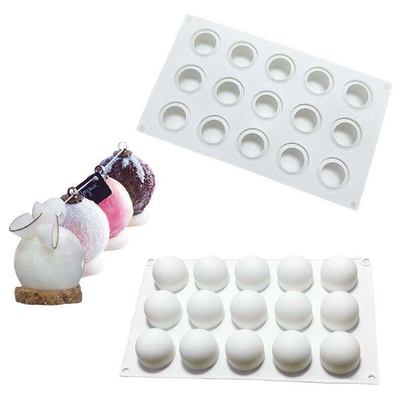 8/15-Holtes Bolvormige Truffelbal Siliconen Vorm Doe-het-zelf Mousse Taartvorm Snoep Chocolade IJs Bak Decoratie Gereedschap