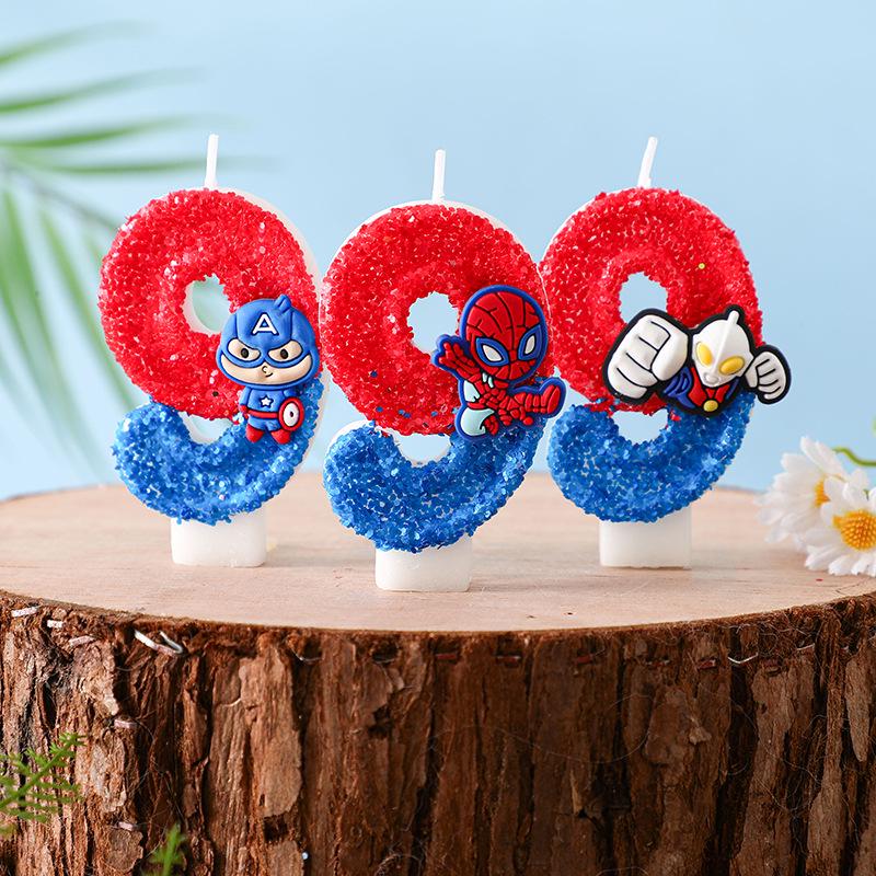 Creative Digital Birthday Candles with Cartoon Characters for Children's Cake Decoration