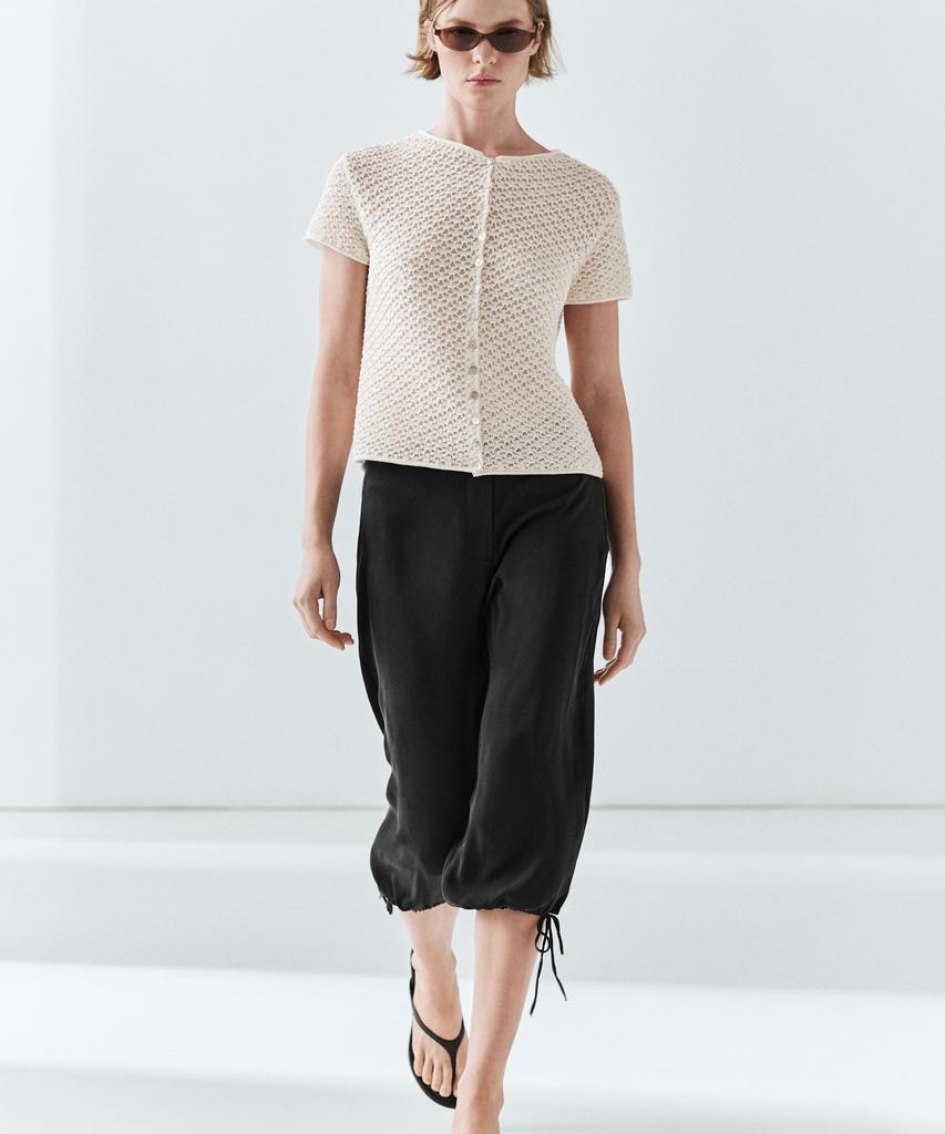 Masimodutti Crochet Knit Cardigan