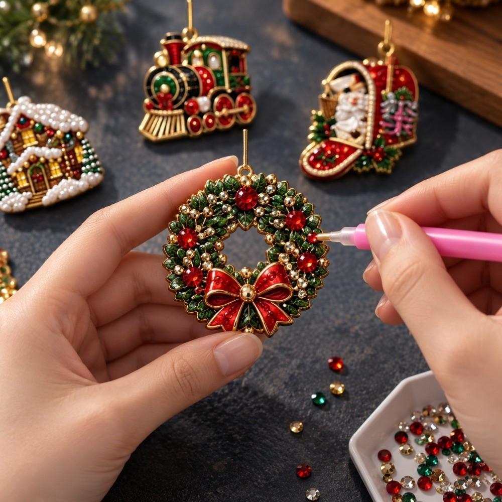 6pcs/set 3D Pearl Beads Pearl Diamond Painting Kit DIY Pendant Kit  Christmas Festival