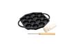 Ikenaga Iron Works Living with Iron Takoyaki Prato redondo 14 furos com alfinete e almofada de óleo Embalagem para presente Especificações