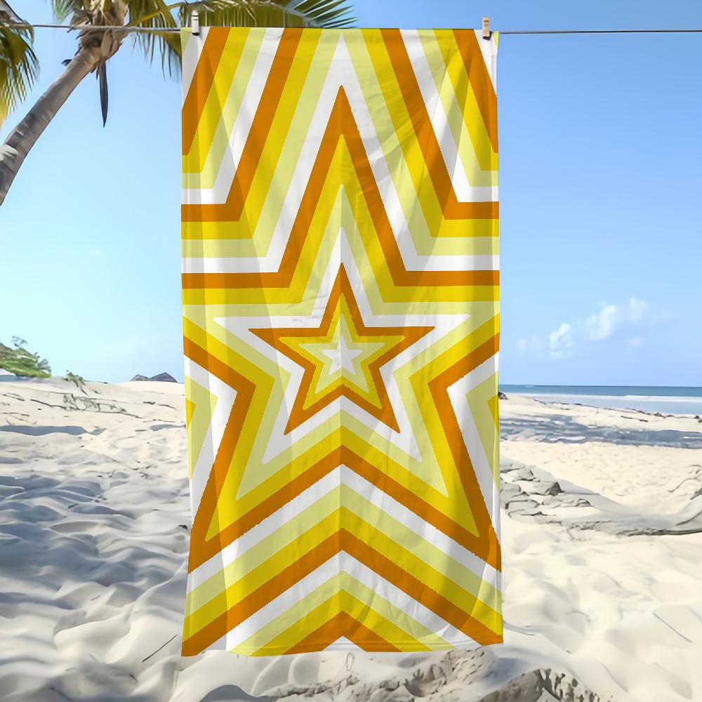 Handtuch Textil Bademantel Strand Fünfzack Schnelltrocknend Leicht Tragbar Camping Sterne Konzentrisch Schwimmen Bunt Pool Reisen