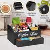 Caixa de Armazenamento de Sacos de Café de Madeira Suporte de Café de Bancada Caixa de Armazenamento Barra de Condimentos de Café Caixa de Armazenamento de Armário com Divisórias
