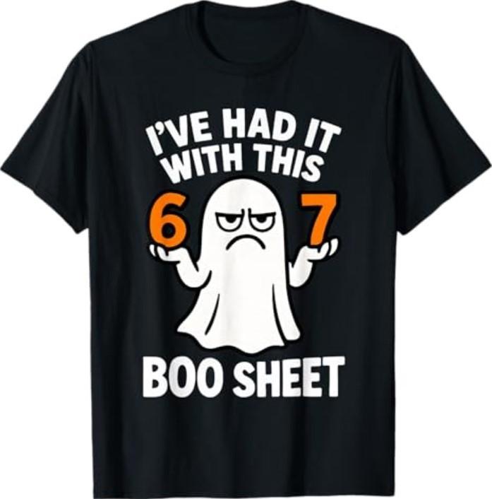 67 Meme Halloween Costume 6 7 Funny Boo Sheet Six Seven 6-7 T-Shirt Unisex T-Shirt
