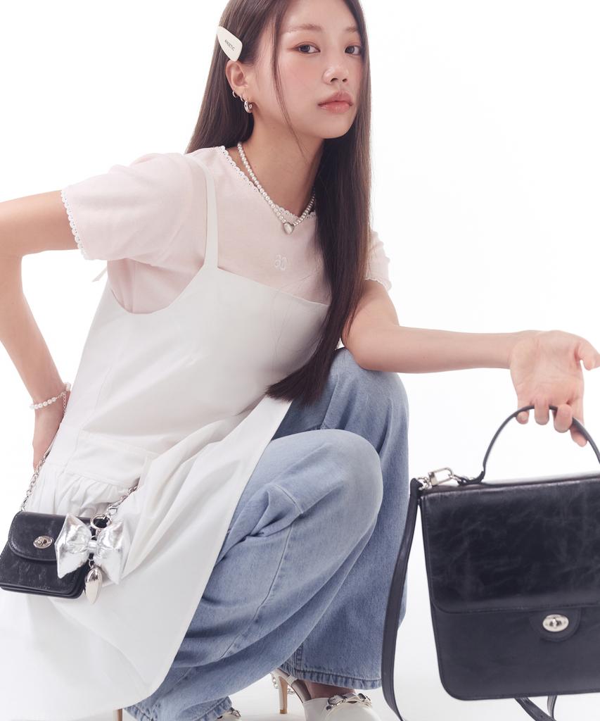 Anoetic Non Sleeve Shirring Dress_White