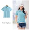 Summer Solid Color Notch Lapel Korean Style Fitted Women's Short Sleeve T-Shirt Simple and Fashionable Top