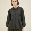 CHIQUITA Shirred Shirt Sleeveless (Dot Cotton) Black 233301Obk