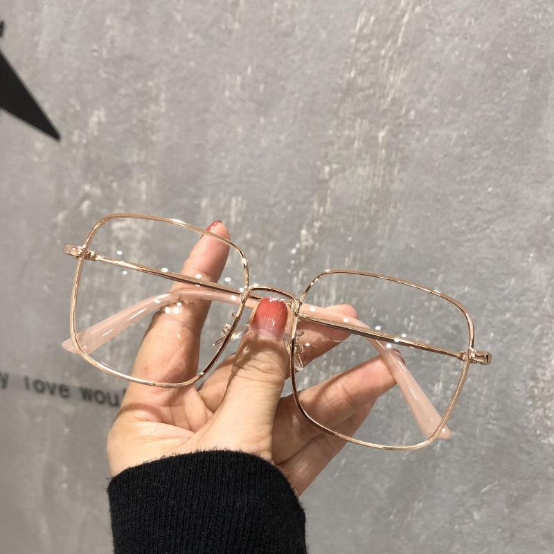 Vintage Square Metal Glitter Frame Glasses Women Fashion Optical Myopia Blocking Eyewear Reading Anti-blue Light Eyeglasses