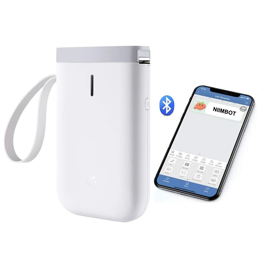 D11 Portable Handheld Thermal Label Printer with 5PCS Tapes Wireless BT Label Maker Sticker Machine for Home Labeling Barcodes