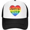 Love Is Love Rainbow Lbgt Trucker Hat Mesh Back Adjustable Funny Gift Baseball Snapback Cap for Unisex Women One Size