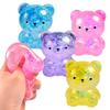 Bear Squishy Toys Glitter Stress Balls For Anxiety Relaxation Adorable Animal Squishies Fidget Toys For Kids Party Favors Gifts