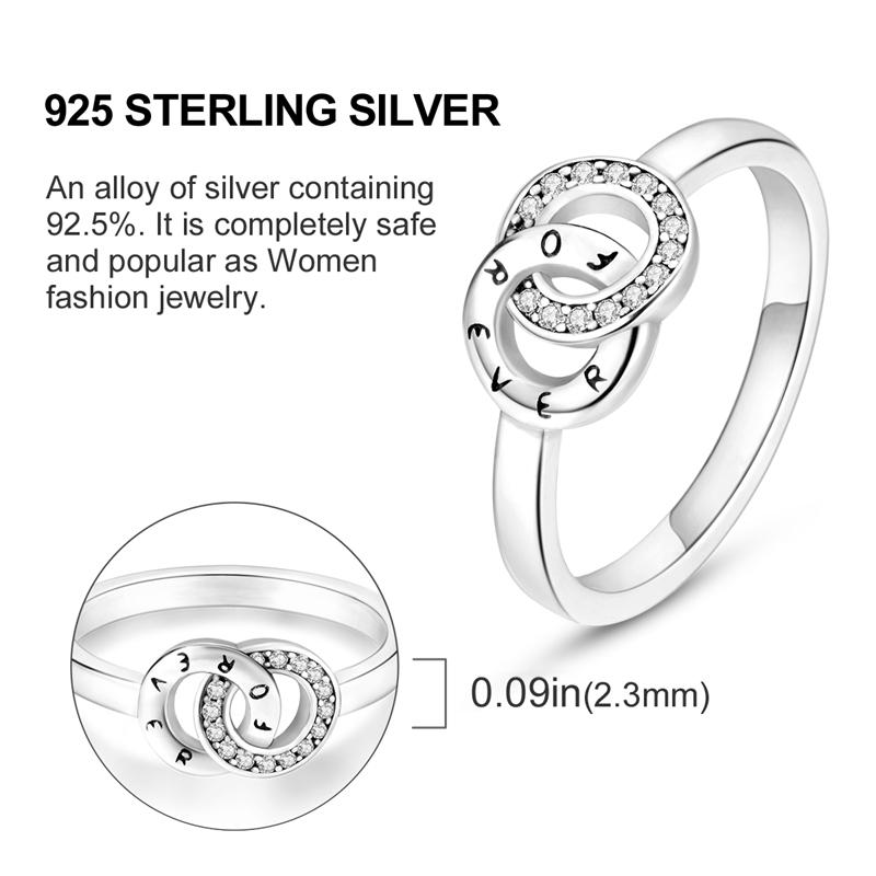 Sales 925 Silver Rings Infinite Love Star Moon For Women Original Silver 925 Wedding Ring Jewelry Gift