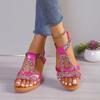 Fashion Summer Sandals Women's Wedge Beach Shoes Bohemian Biscuits Casual Thick Bottom Open Toe Sandals 35-43