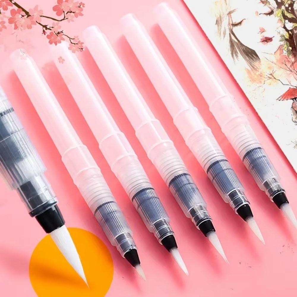 6pcs Refillable Watercolor Paint Brushes Nylon Painting Brush  Art Calligraphy