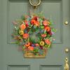 Fall Wreath for Front Door 16 Inch Autumn Artificial Wreath with Pumpkin Peony Flower for Harvest Thanksgiving Farmhouse Decor