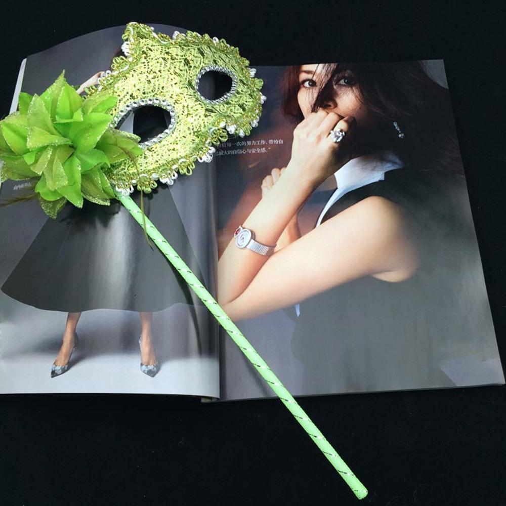 With Holding Stick Handheld Masquerade Masks Translucent Half Face Mask for Women