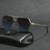 Trendy Aviator Zonnebril voor Heren Dames Retro Dubbele Brug Metaal Autorijden UV400 Buitenbril Semi-Randloos