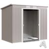 7 X 4ft Galvanised Steel Garden Shed, with Foundation Kit - Grey