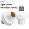 Sensor de luz de detecção de movimento infravermelho LED E27 Base E27 Detector de movimento PIR Suporte para lâmpada de parede Interruptor inteligente Adaptador de soquete de lâmpada