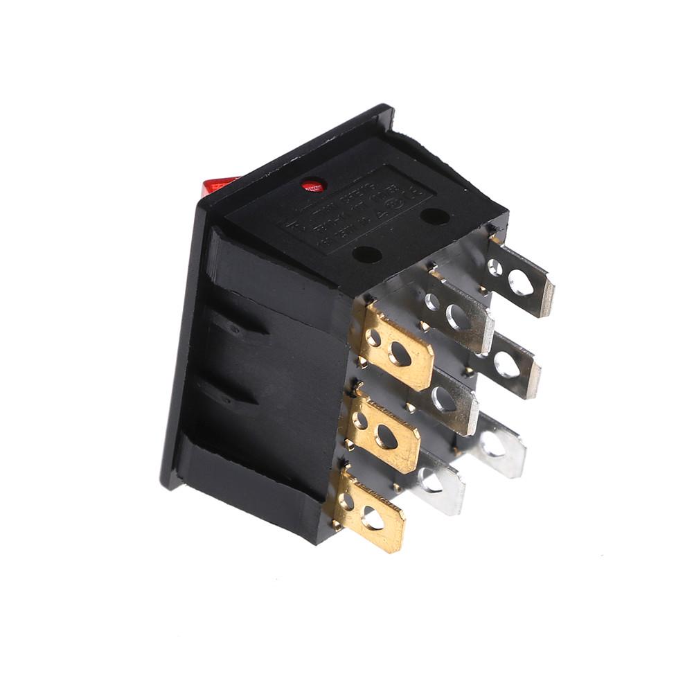 Kcd3 34*40 Interruptores de Balancim Grandes com Luz Vermelha Interruptor de Três Vias 9 Pinos 2 Posições