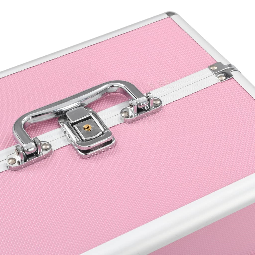 Cosmetic Case 22 X 30 X 21 Cm Pink Aluminum